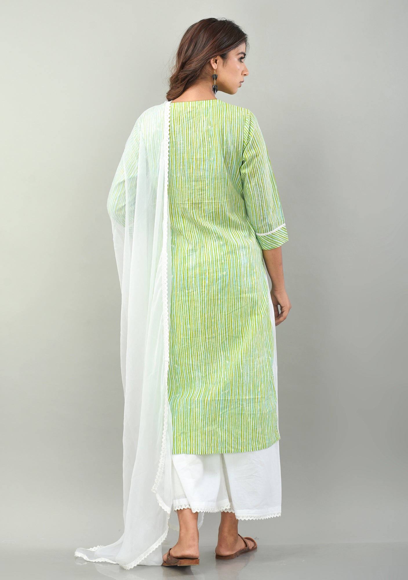 French Stripes Green Suit Set/3