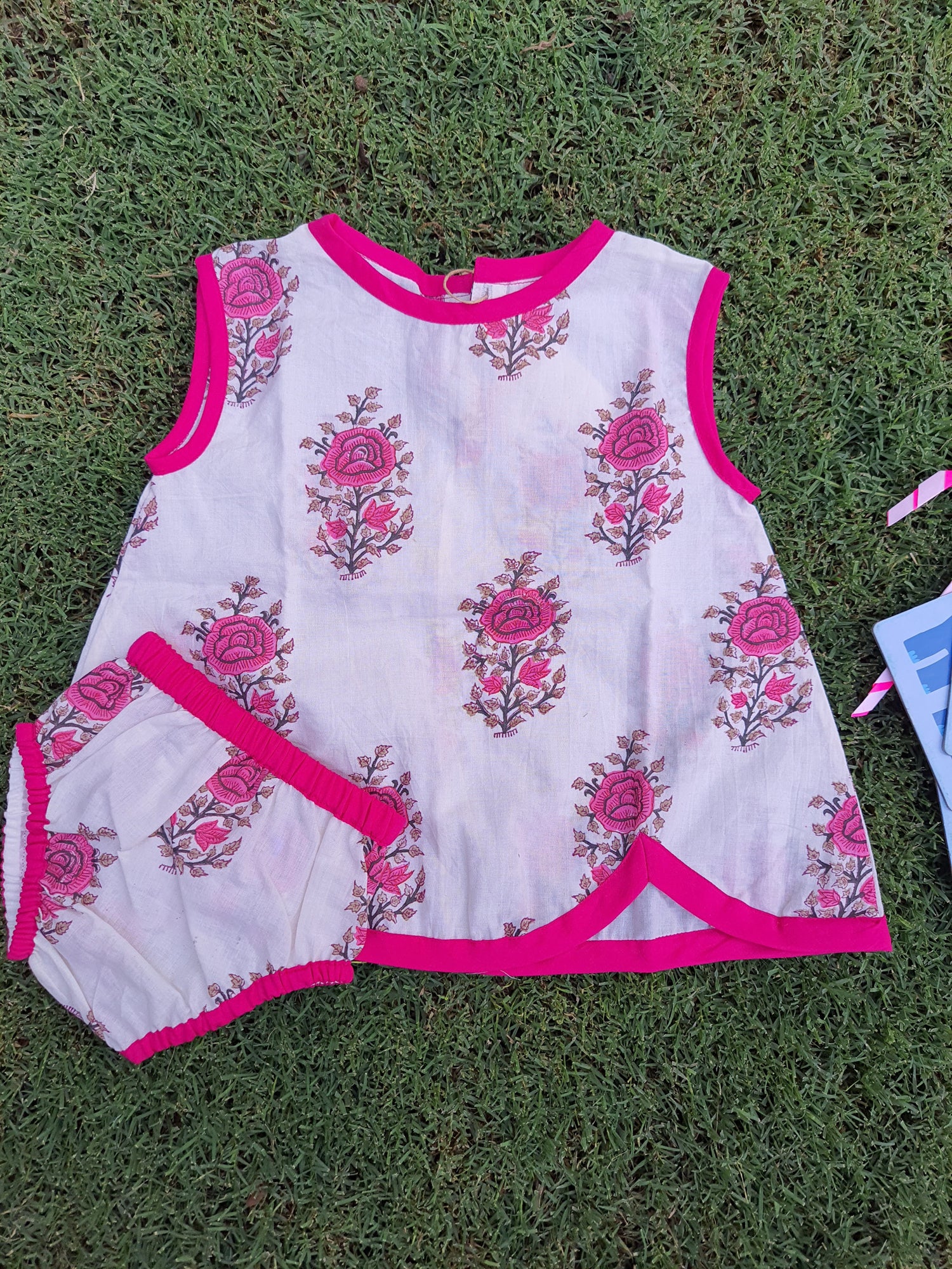 Mughal Pink - Infant Baby Dress With Shorts