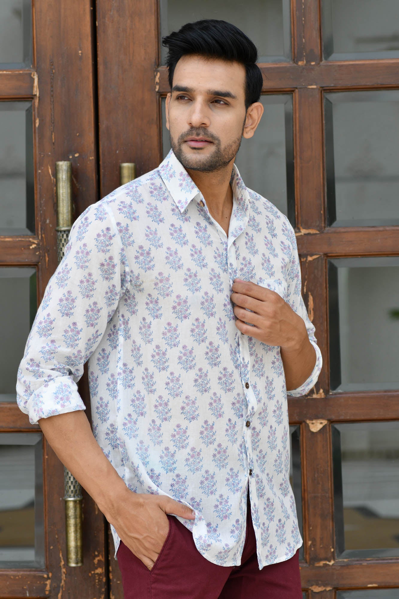 Lavender Bloom Full Sleeve Shirt