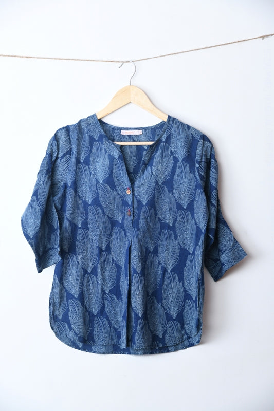 Blue-Feather Top