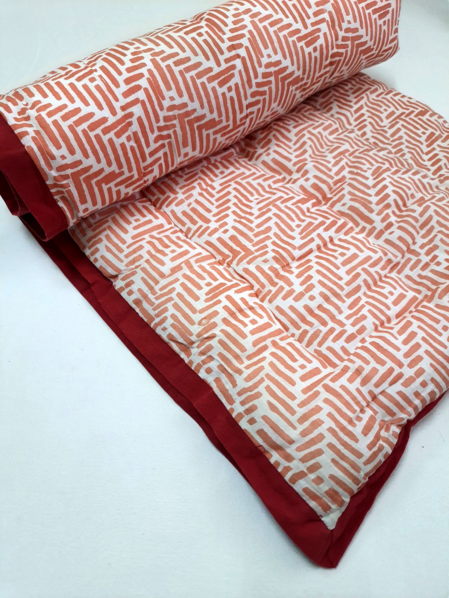 Baby Quilt-Peach Geometrical