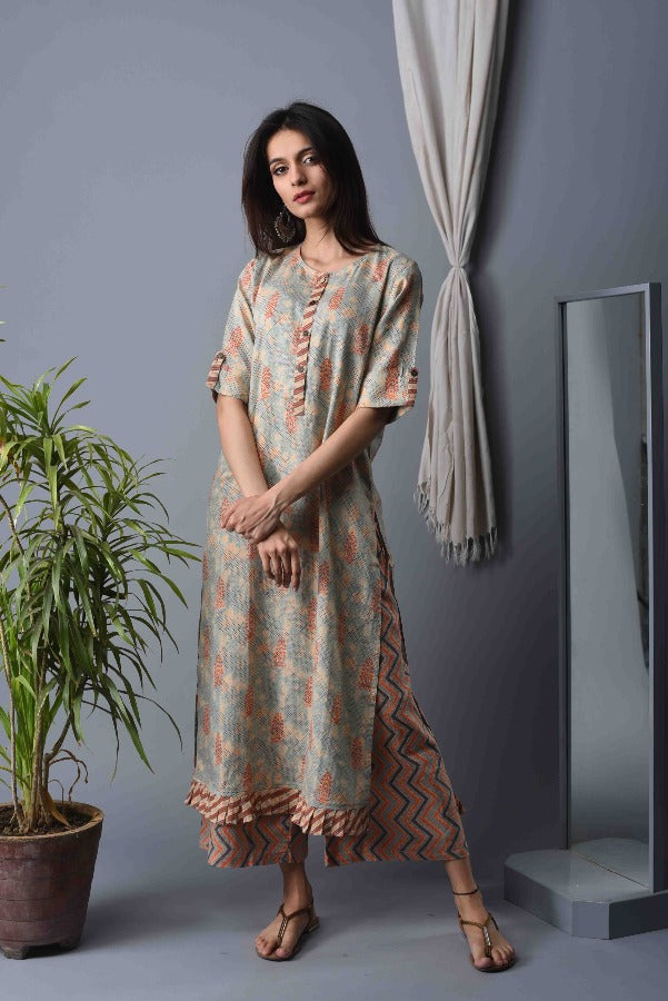Blush Icy Bottom Frill Kurti