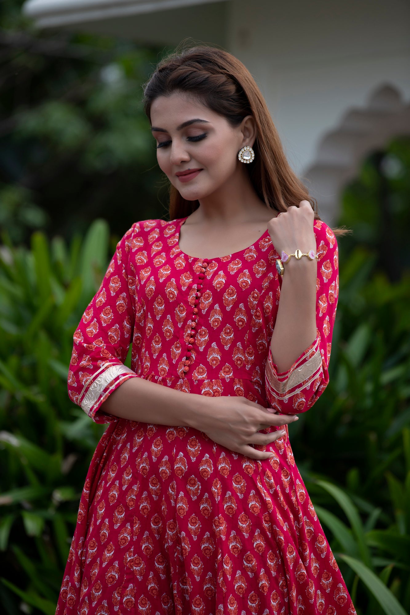 Kurta Pink Printed