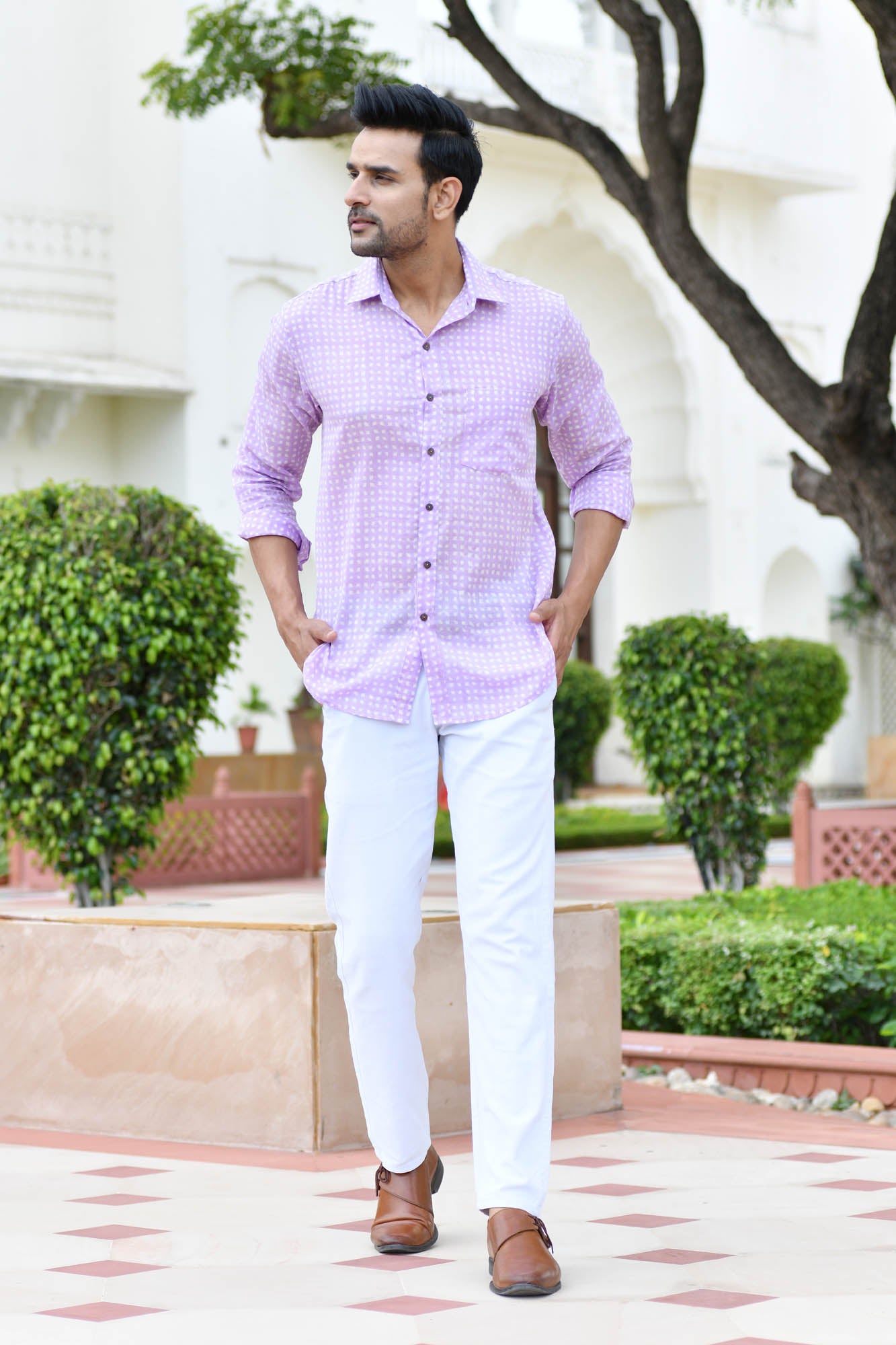 Men Full Sleeve Shirt Herlequin Purple