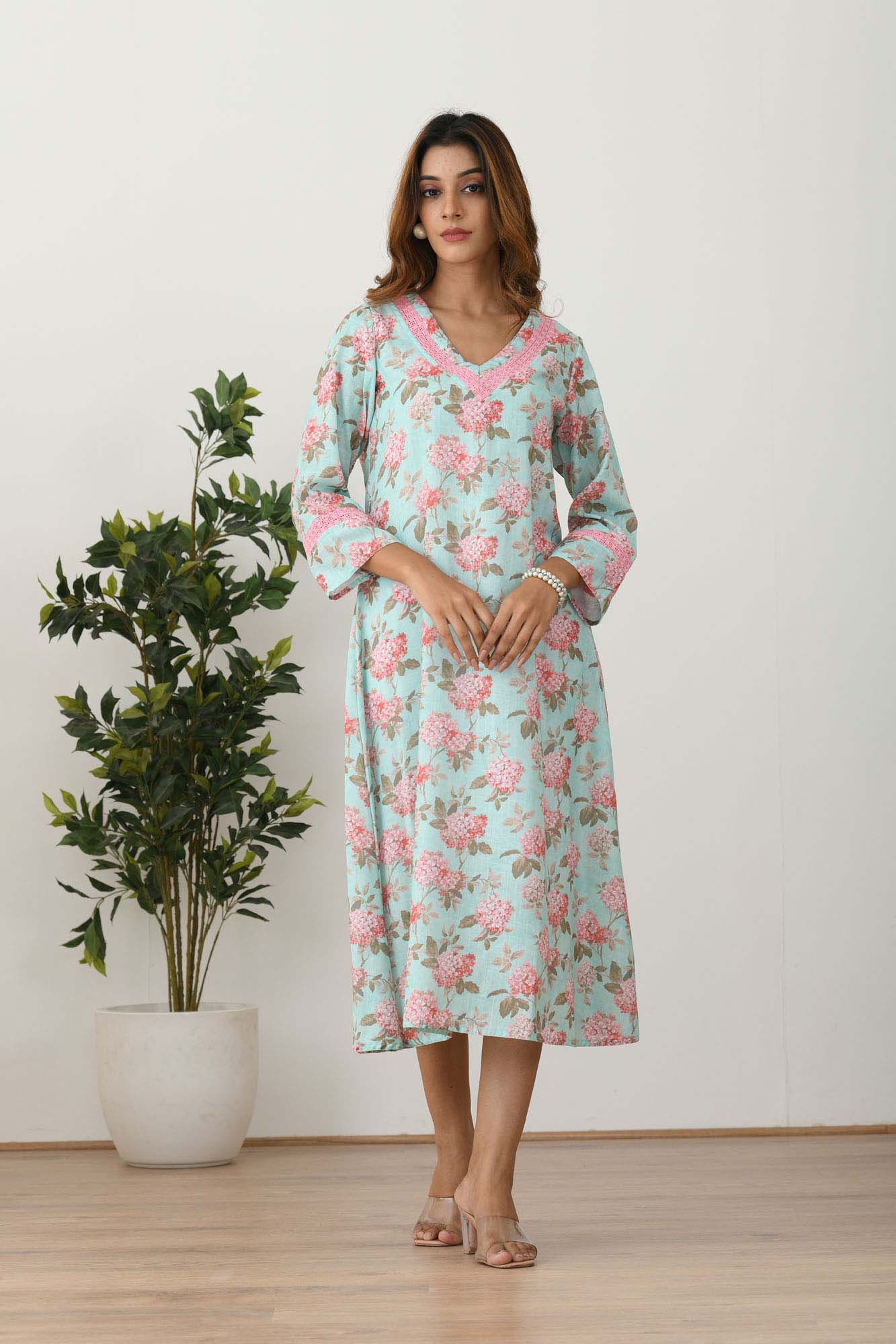 Dress Short Women Floral Bloom