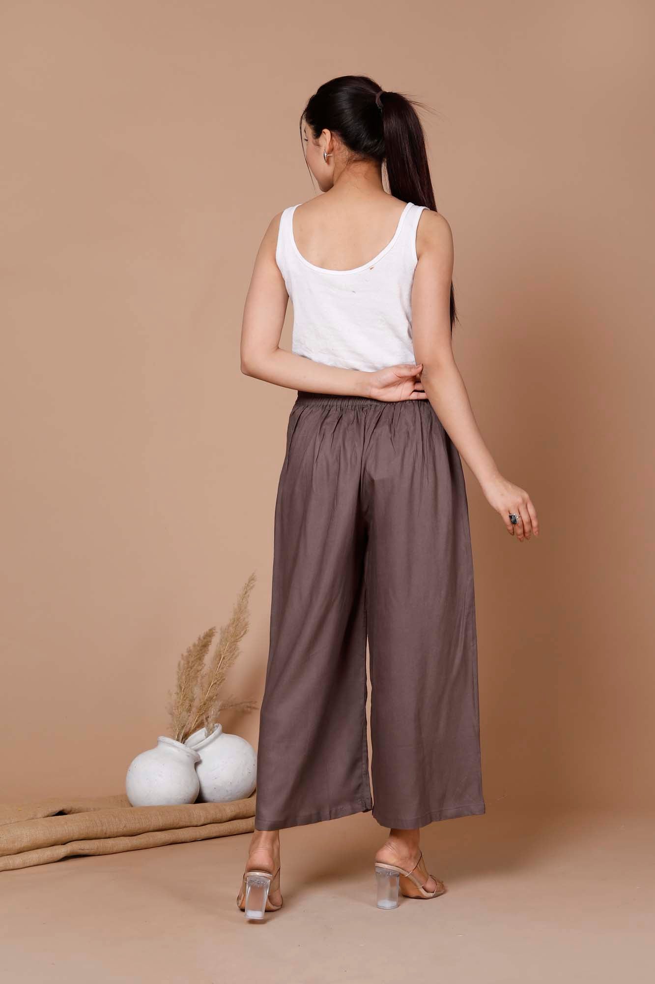 Women Broad Pant Grey