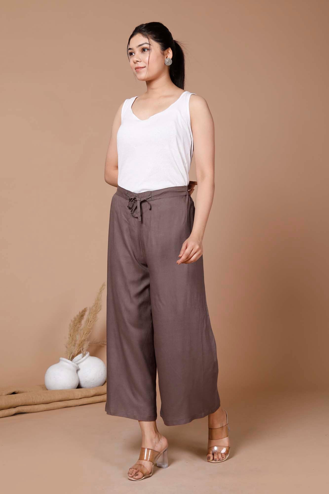 Women Broad Pant Grey