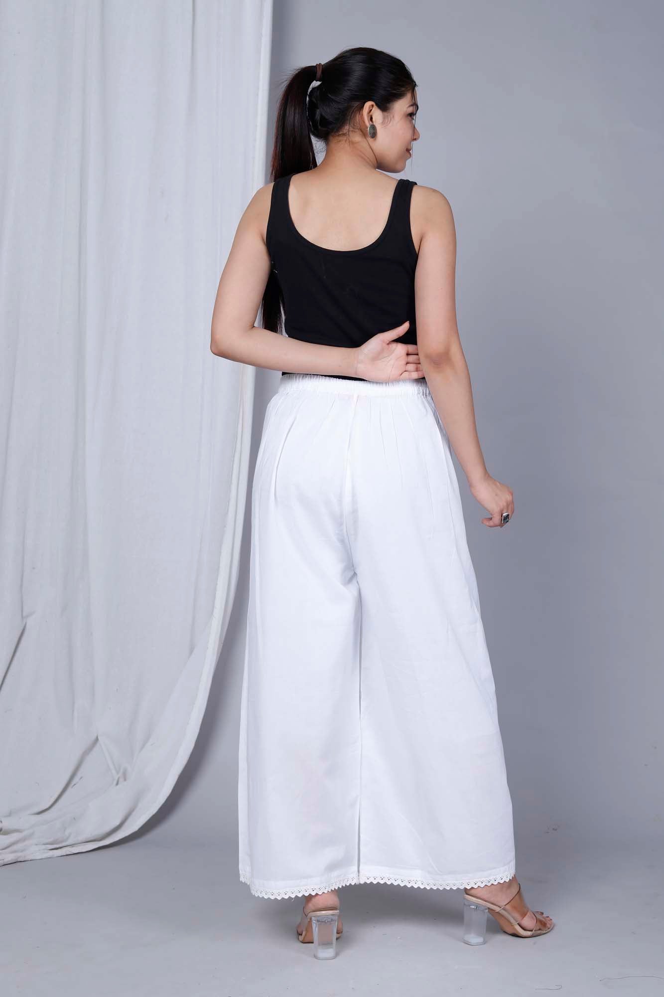 Pant Broad Women Lace White