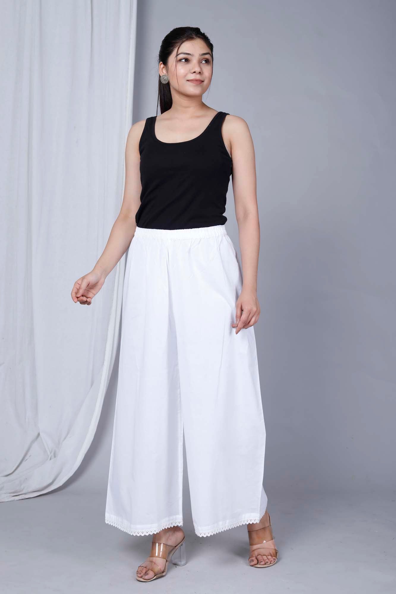 Pant Broad Women Lace White