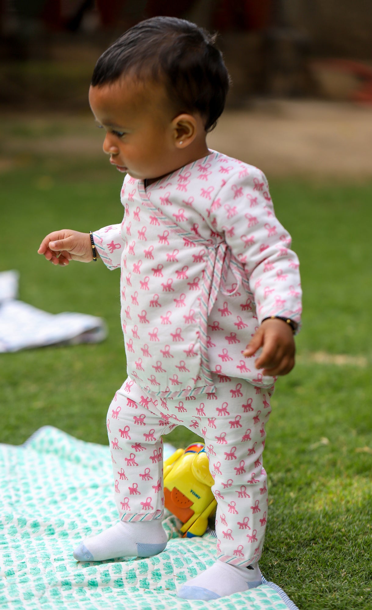 Pink Monkey Angarakha Top With Pajama