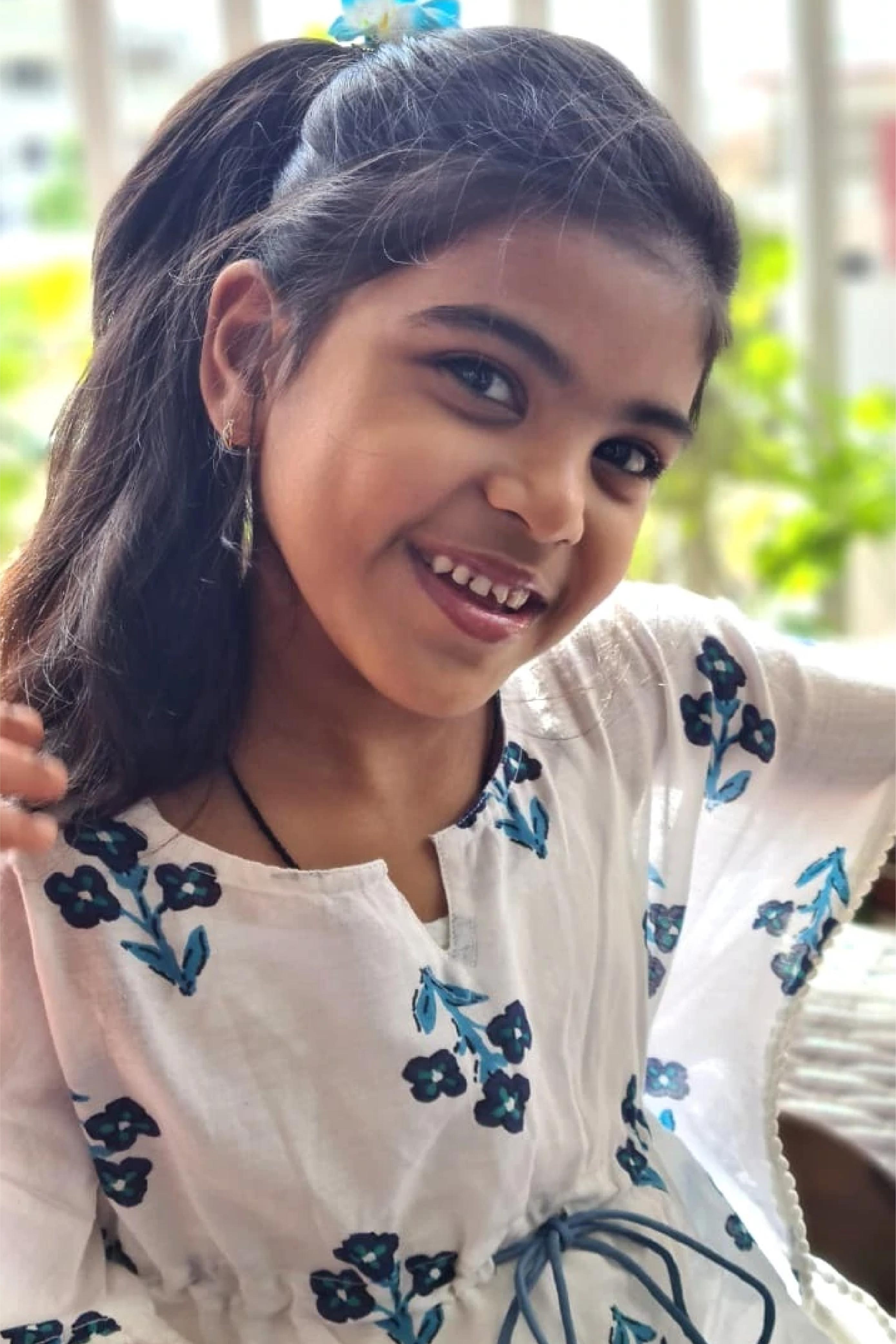 Girl Kaftan Blue Block Buti