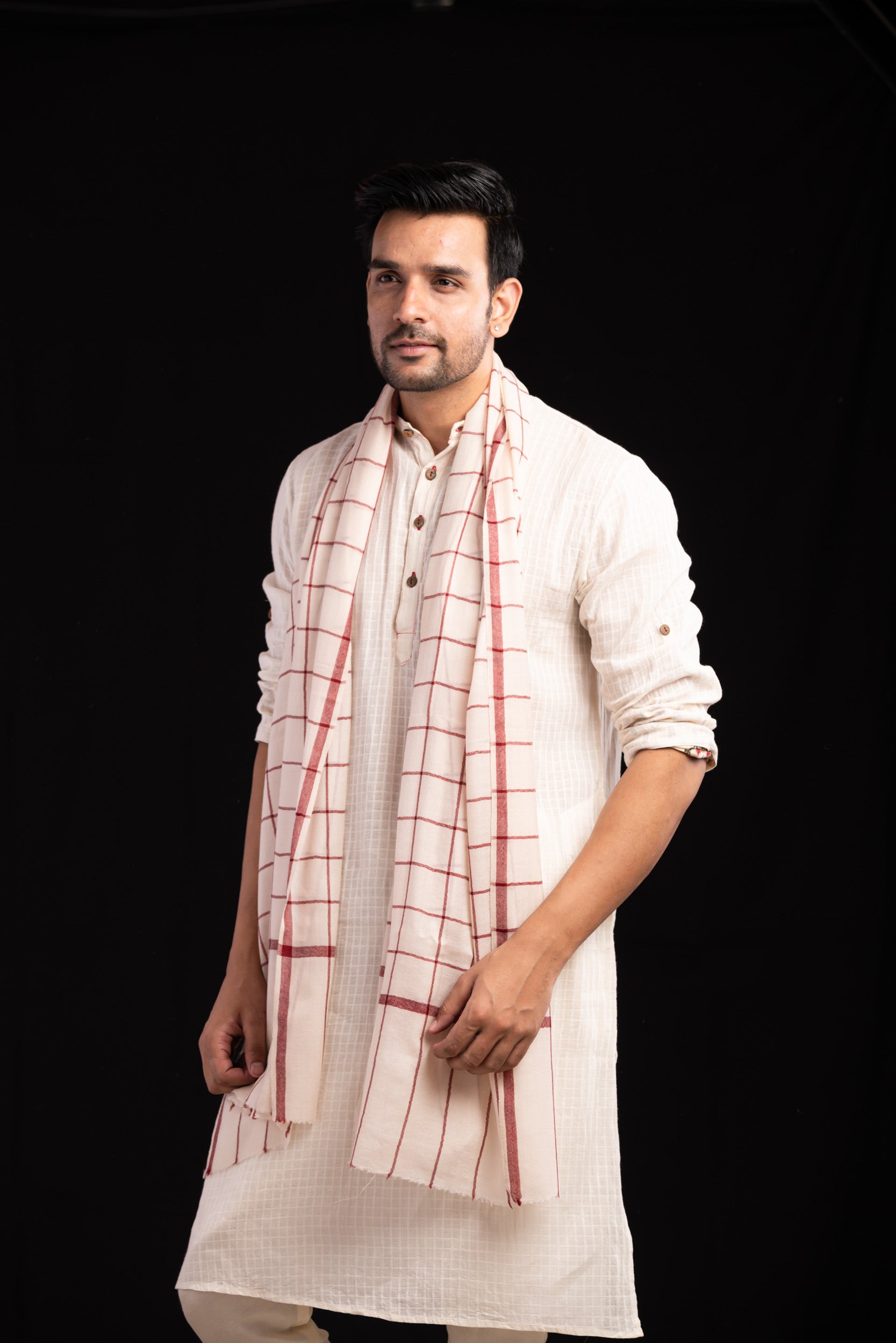 Men Gingham Pashmina Stole