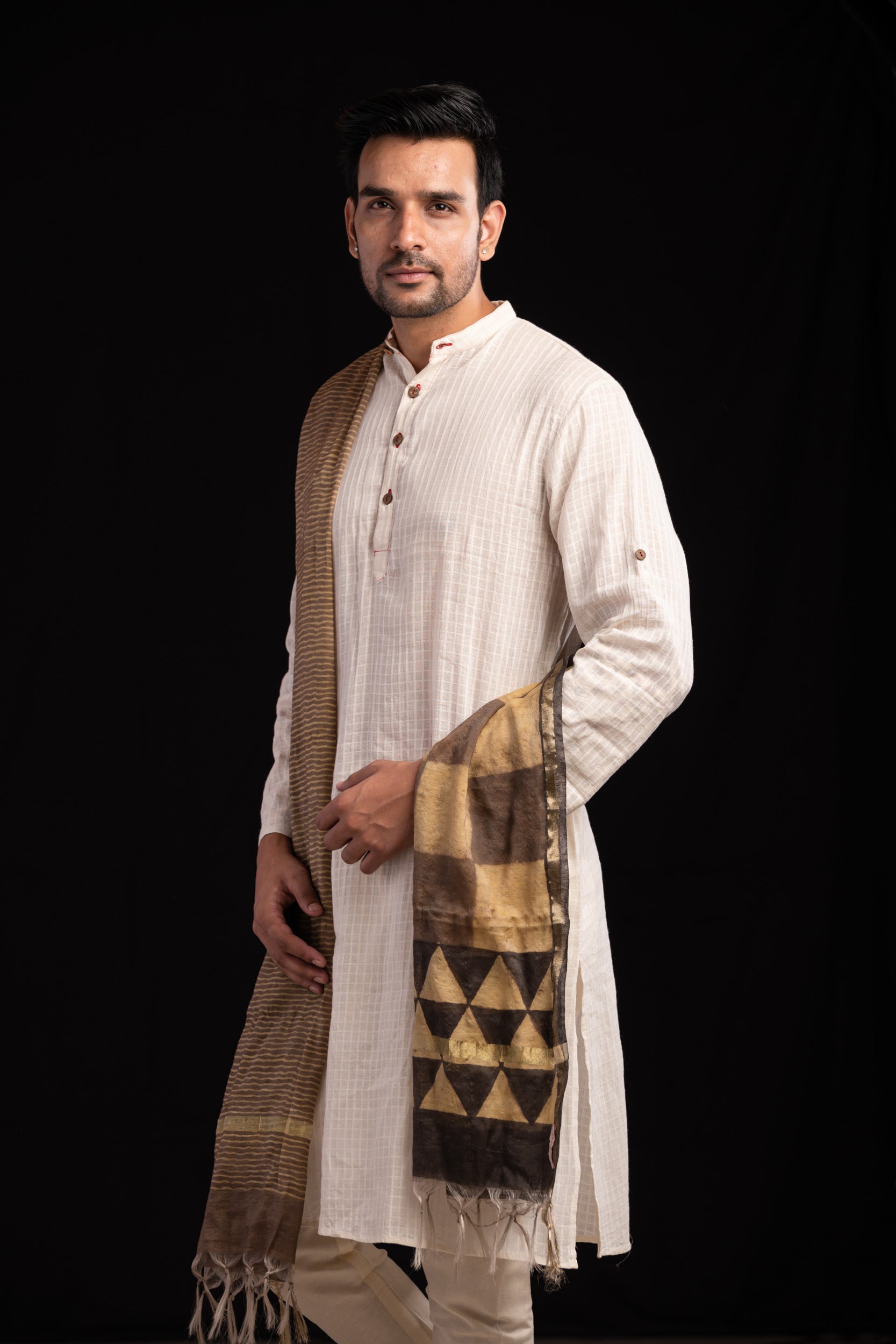 Men Brown Chanderi Stole