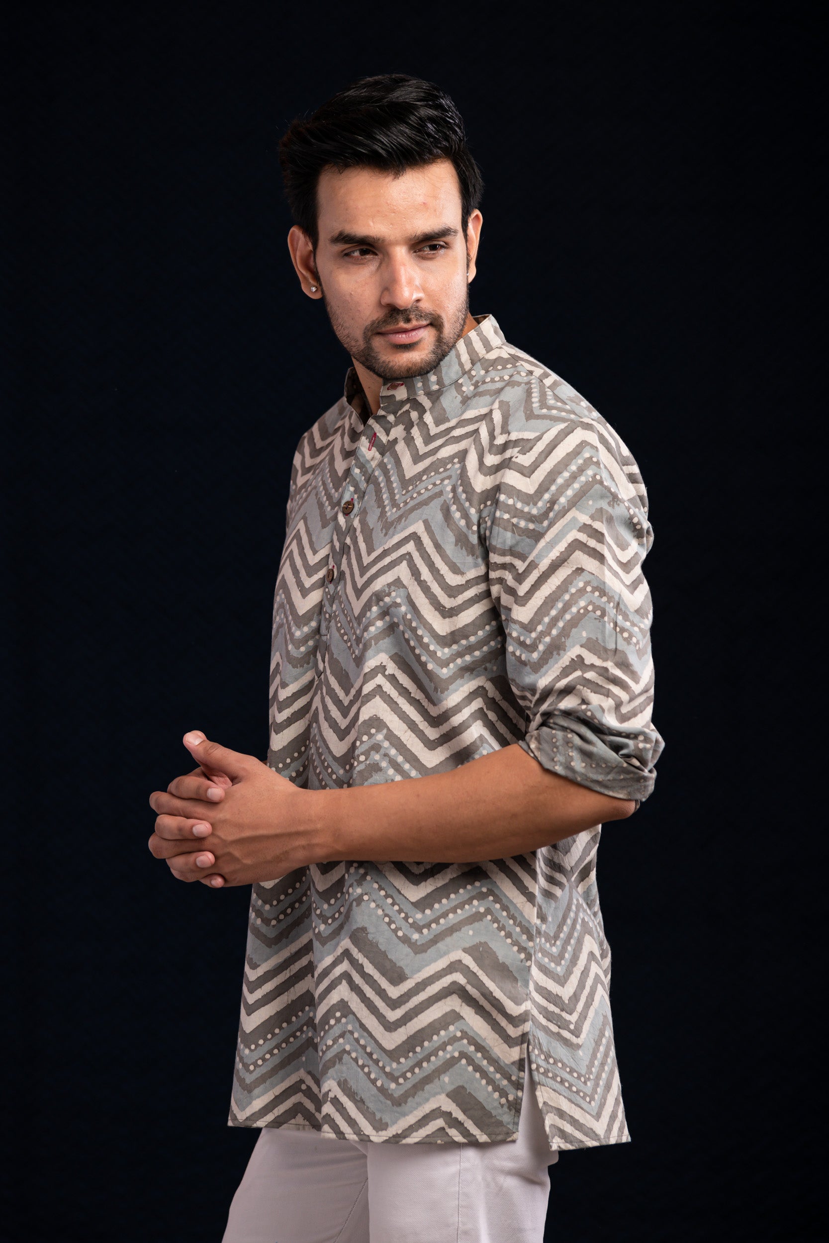 Indigo Brown Short Kurta