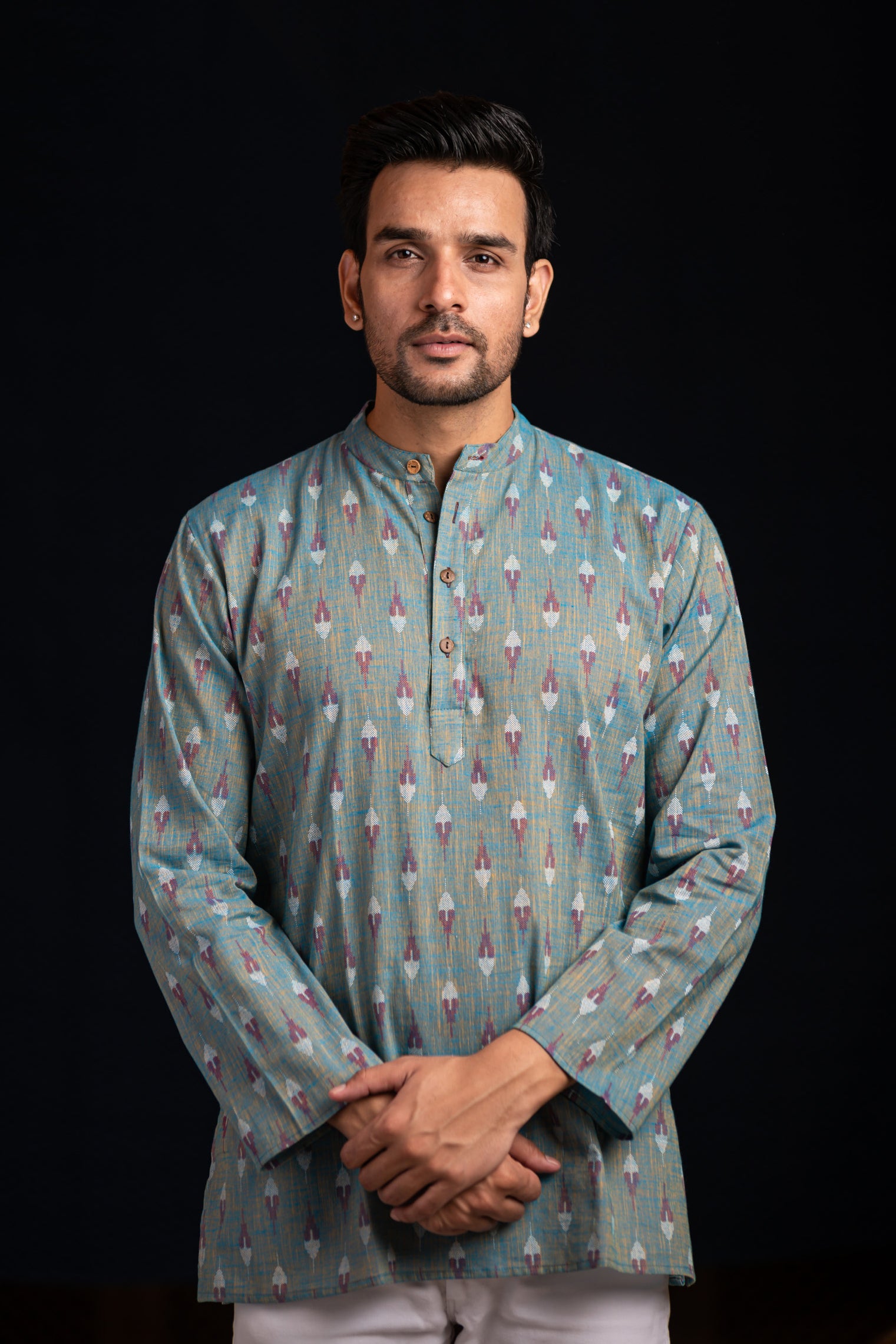 Ikat Blue Short Kurta