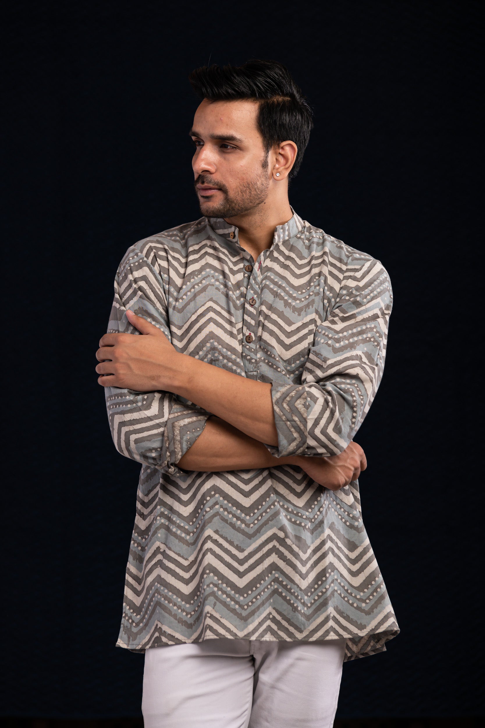 Indigo Brown Short Kurta