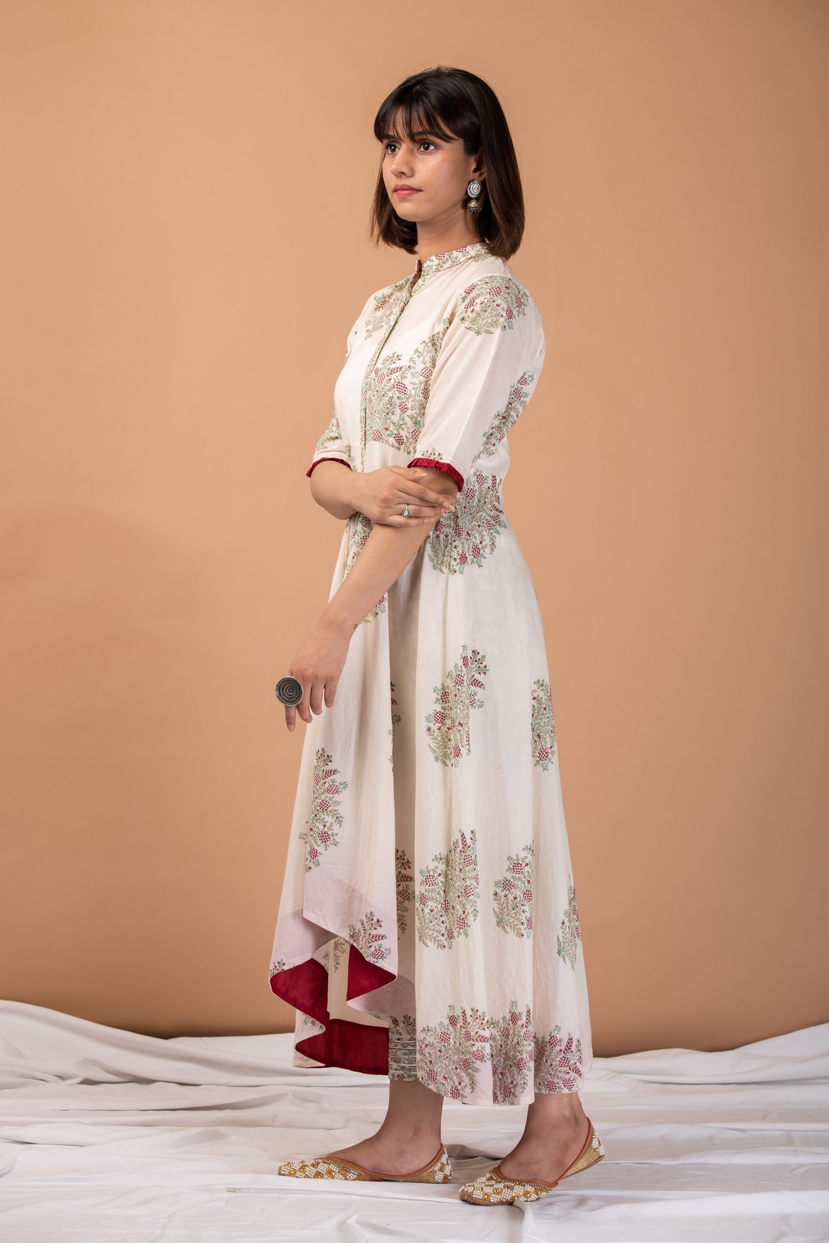 Women Mughal Front Cape Dress