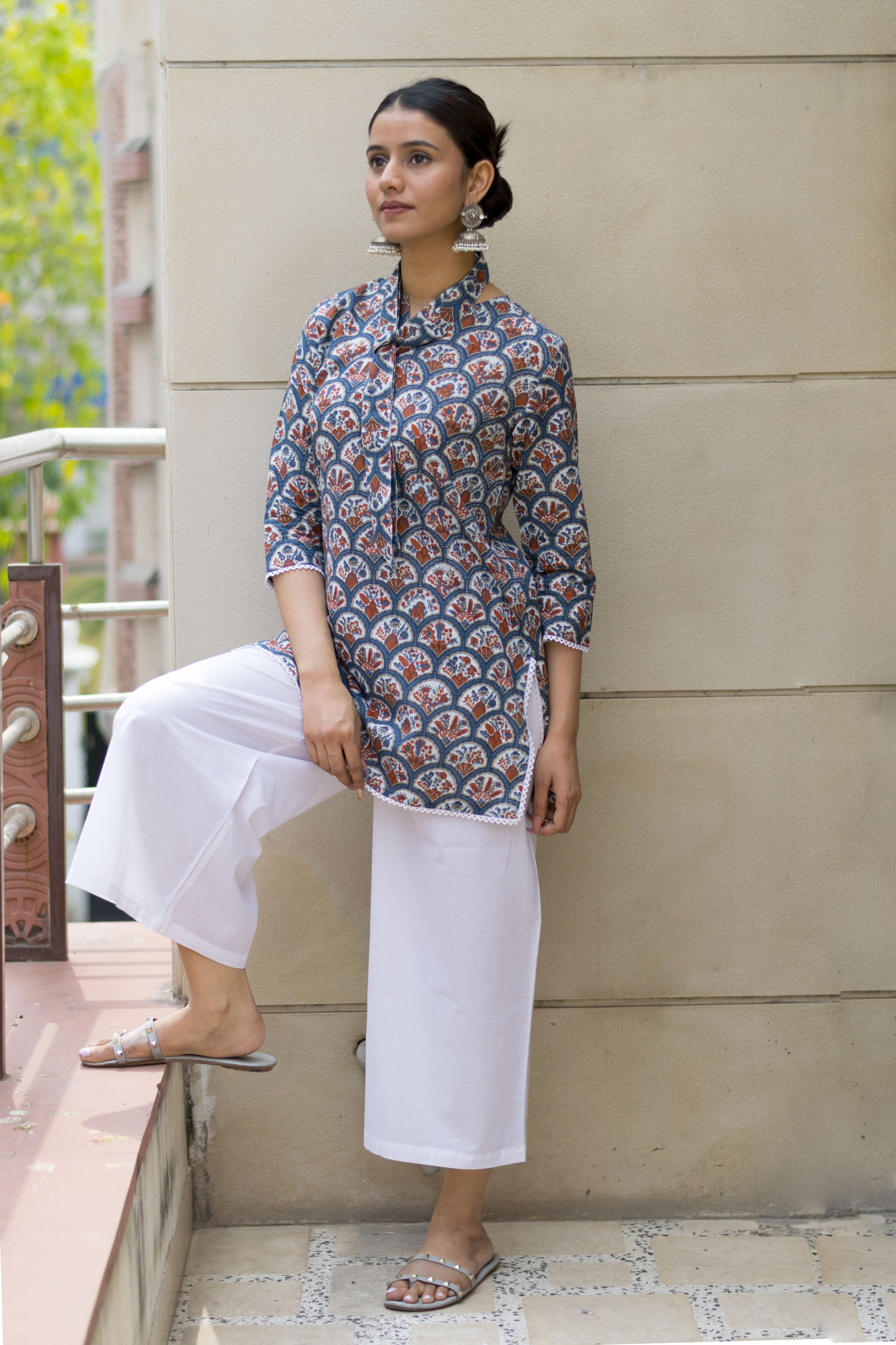 Women Rust Loops Kurta